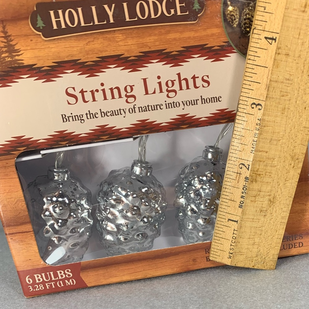 Pine Cone String Lights Christmas Mantle Camper Lodge Farmhouse 6 Battery Oper - Picture 9 of 9